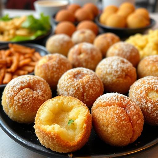 A selection of different Arancini on a table