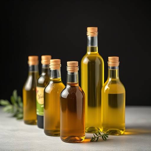 Bottles of various olive oils