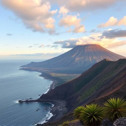 Coastal view of Sicily with Mount Etna in the background