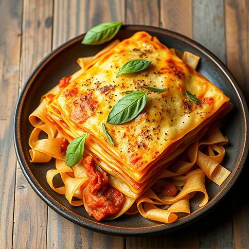 Dried lasagna sheets ready for layering in a pan