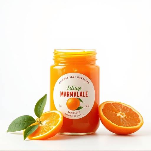 Jar of orange marmalade made with Sicilian oranges