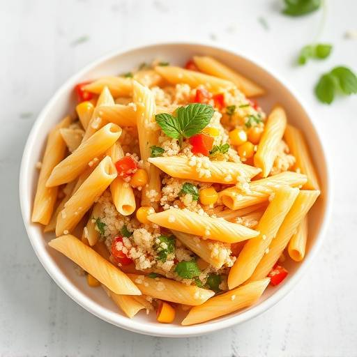 Package of gluten-free penne pasta made with corn and rice flour